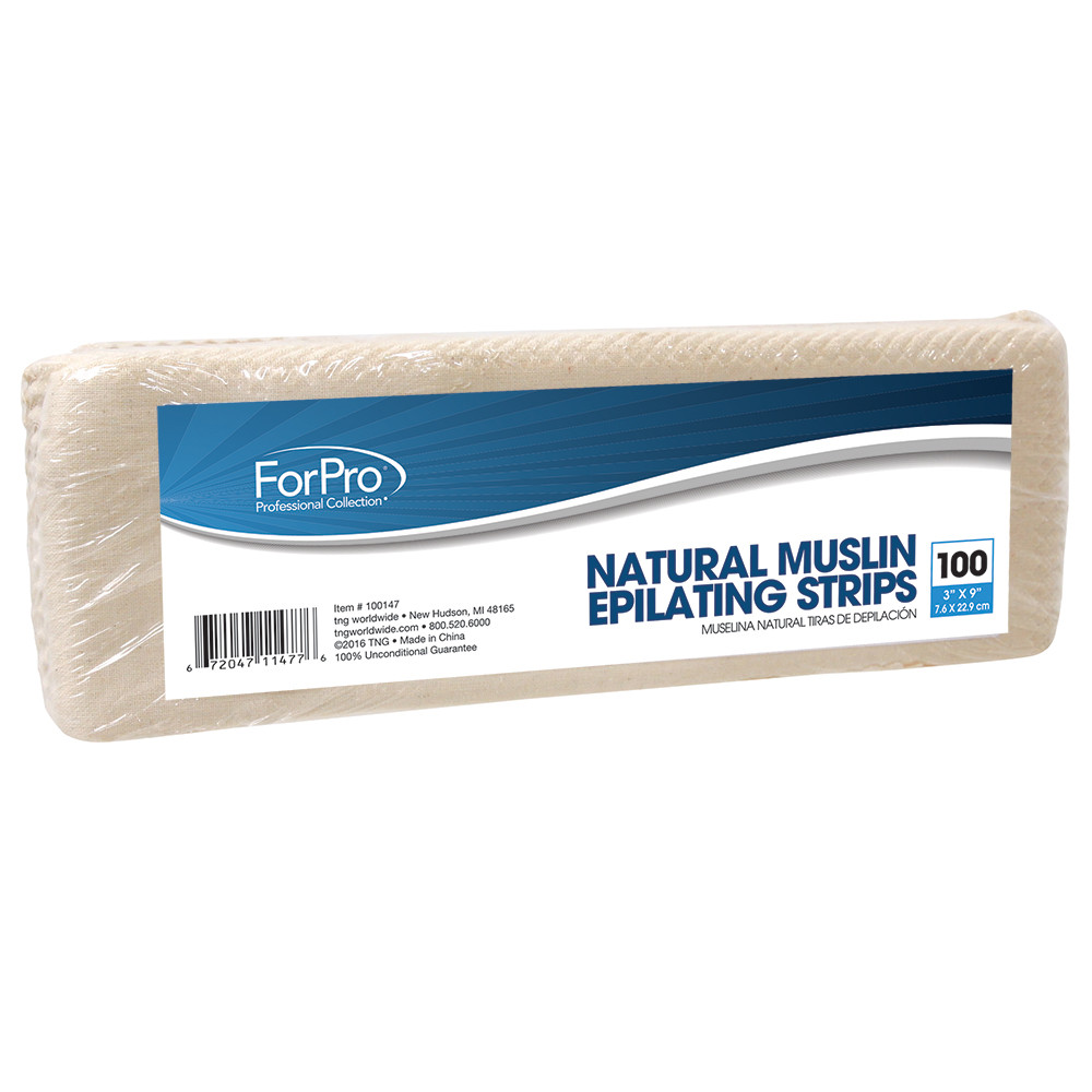 ForPro Natural Muslin Epilating Strips 3" x 9" 100-ct. ForPro Natural Muslin Epilating Strips 3" x 9" 100-ct.