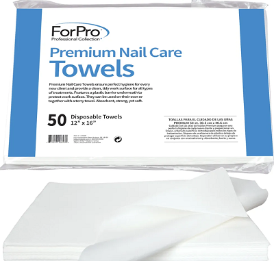 ForPro プレミアム ネイルケア タオル 50枚入り（30.48cm x 40.64cm）